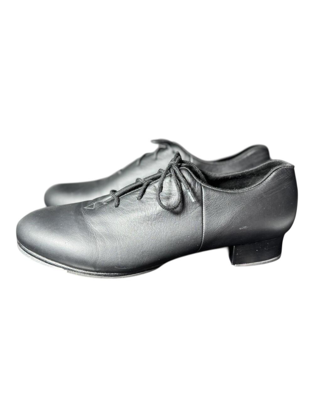 Bloch Womens Black Leather Tap Shoes Lace Up Dance Character Heels Sz 12m